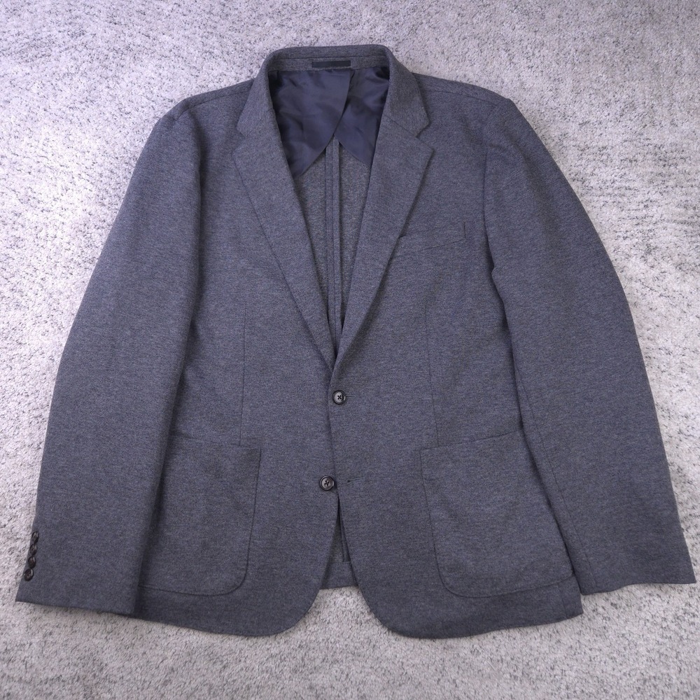J Crew Jacket Size XL Wool Blend Sport Coat Suit‎ Gray Two Button Knit Slim NWT